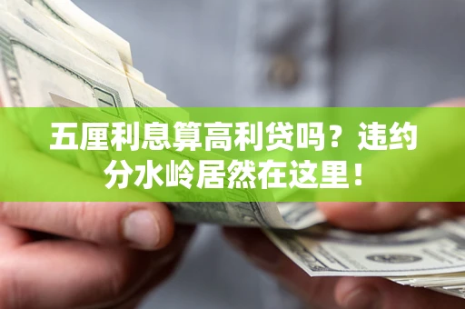 济南五厘利息算高利贷吗？违约分水岭居然在这里！