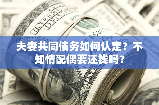 济南夫妻共同债务如何认定？不知情配偶要还钱吗？